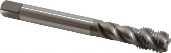 Emuge - 7/16-14 UNC, 4 Flute, 45° Helix, Bottoming Chamfer, Bright Finish, Cobalt Spiral Flute STI Tap - Right Hand Flute, 4.331" OAL, 0.429" Shank Diam, 1.024" Thread Length, 3B Class of Fit, Series Enorm Z - Exact Tool & Supply