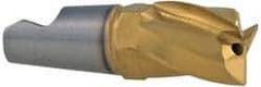 Seco - MM08 M03 Grade F40M Carbide End Milling Tip Insert - TiAlN/TiN Finish, 3 Flutes, 0.315" Cutting Diam, 0.394" Depth of Cut, 0.512" Extension, 0.118" Cnr Rad - Exact Tool & Supply