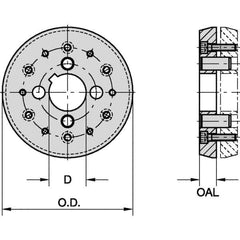 Kennametal - 2 Inch Hole Diameter, For 8, 10, 12 Inch Outside Diameter, Compatible Toolholder Style KVNS A2, Slotting Cutter Support Ring - 5-1/2 Inch Ring Outside Diameter, 0.472 Inch Ring Width - Exact Tool & Supply