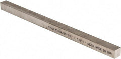 Precision Brand - 12" Long x 5/8" High x 5/8" Wide, Plain Key Stock - Stainless Steel - Exact Tool & Supply