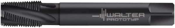 Value Collection - 1/8-27 NPT, 15° Helix, 4 Flutes, Modified Bottoming Chamfer, Oxide Finish, Cobalt, Spiral Flute Pipe Tap - Right Hand Flute, 7/16" Shank Diam, 0.551" Thread Length, 3/8" Square Size, Series A254602 - Exact Tool & Supply