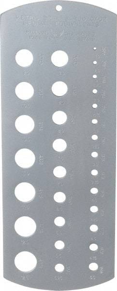 PEC Tools - 1.5mm to 12.5mm Hole Size Drill Gage - 30 Holes - Exact Tool & Supply