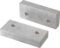 Gibraltar - 4-1/8" Wide x 1-3/4" High x 3/4" Thick, Flat/No Step Vise Jaw - Soft, Aluminum, Fixed Jaw, Compatible with 4" Vises - Exact Tool & Supply