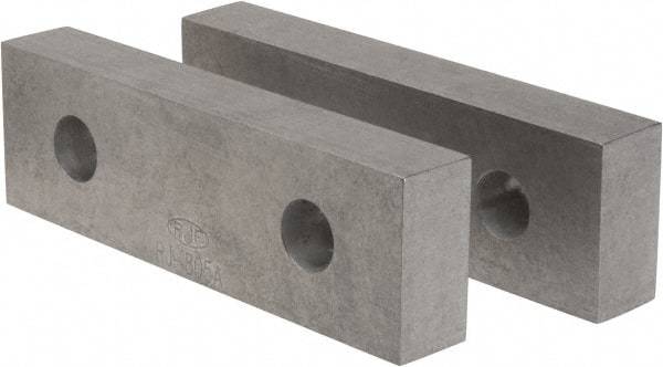 Gibraltar - 8-1/8" Wide x 2-1/2" High x 1-1/4" Thick, Flat/No Step Vise Jaw - Soft, Aluminum, Fixed Jaw, Compatible with 8" Vises - Exact Tool & Supply
