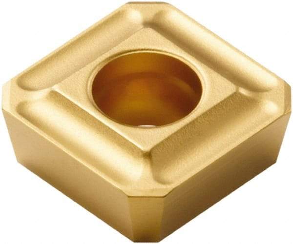 Seco - SPMX0903 75 Grade F40M Carbide Milling Insert - TiAlN/TiN Finish, 1/8" Thick, 3/8" Inscribed Circle - Exact Tool & Supply