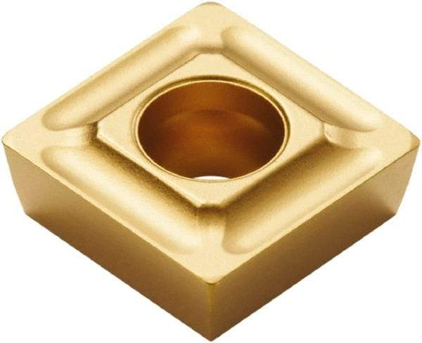 Seco - SPMX070304 75 Grade F40M Carbide Milling Insert - TiAlN/TiN Finish, 0.156" Thick, 1/2" Inscribed Circle, 0.015" Corner Radius - Exact Tool & Supply