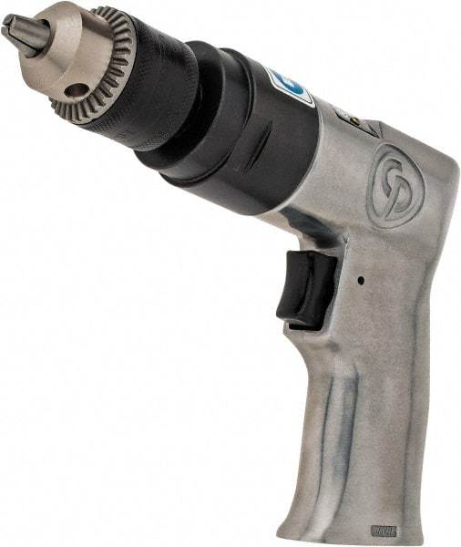 Chicago Pneumatic - 3/8" Keyed Chuck - Pistol Grip Handle, 2,400 RPM, 1.94 LPS, 4.1 CFM, 0.5 hp, 90 psi - Exact Tool & Supply