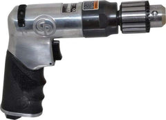 Chicago Pneumatic - 3/8" Reversible Keyed Chuck - Pistol Grip Handle, 4,200 RPM, 3.54 LPS, 7.5 CFM, 0.5 hp, 90 psi - Exact Tool & Supply