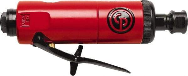 Chicago Pneumatic - 1/4" Collet, Straight Handle, Straight Air Die Grinder - 22,000 RPM, Rear Exhaust, 26 CFM, 0.4 hp, 90 psi, 1/4" Inlet - Exact Tool & Supply