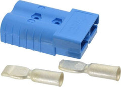 Made in USA - 2/0 AWG, 600 V, 350 A, Battery Connector - Blue - Exact Tool & Supply