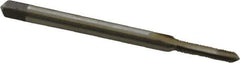 Interstate - M2.5x0.45 Metric Coarse, 2 Flute, Bright Finish, High Speed Steel Spiral Point Tap - Plug Chamfer, Right Hand Thread, 1-13/16" OAL, 1/2" Thread Length - Exact Tool & Supply