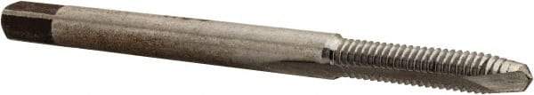 Interstate - M3x0.60 Metric Special, 2 Flute, Bright Finish, High Speed Steel Spiral Point Tap - Plug Chamfer, Right Hand Thread, 1-15/16" OAL, 5/8" Thread Length - Exact Tool & Supply