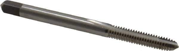 Interstate - M4x0.80 Metric Special, 2 Flute, Bright Finish, High Speed Steel Spiral Point Tap - Plug Chamfer, Right Hand Thread, 2-1/2" OAL, 3/4" Thread Length - Exact Tool & Supply