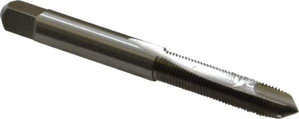 Interstate - M7x0.75 Metric Fine, 2 Flute, Bright Finish, High Speed Steel Spiral Point Tap - Plug Chamfer, Right Hand Thread, 2-23/32" OAL, 1-1/8" Thread Length - Exact Tool & Supply