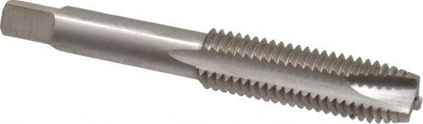 Interstate - M12x1.75 Metric Coarse, 3 Flute, Bright Finish, High Speed Steel Spiral Point Tap - Plug Chamfer, Right Hand Thread, 3-3/8" OAL, 1-21/32" Thread Length, 6H Class of Fit - Exact Tool & Supply