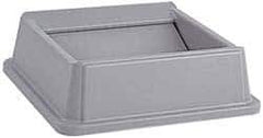 Rubbermaid - Square Lid for Use with 35 & 50 Gal Square Trash Cans - Gray, High-Impact Polystyrene, For Untouchable Trash Cans - Exact Tool & Supply