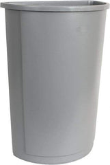 Rubbermaid - 21 Gal Gray Half-Round Trash Can - Polyethylene, 28" High x 21" Long x 11" Wide - Exact Tool & Supply