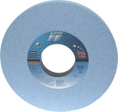 Norton - 10" Diam x 3" Hole x 1" Thick, J Hardness, 46 Grit Surface Grinding Wheel - Ceramic, Type 1, Coarse Grade, 2,485 Max RPM, Vitrified Bond, No Recess - Exact Tool & Supply