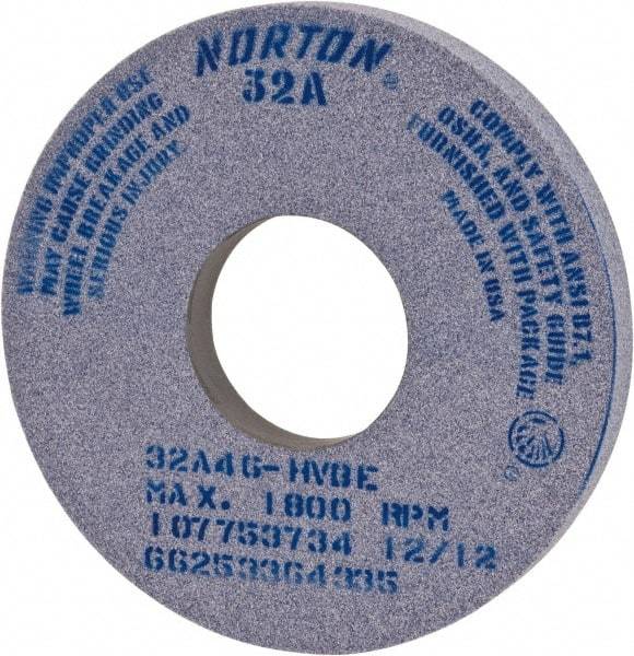Norton - 14" Diam x 5" Hole x 1" Thick, I Hardness, 46 Grit Surface Grinding Wheel - Ceramic, Type 1, Coarse Grade, 1,800 Max RPM, Vitrified Bond, No Recess - Exact Tool & Supply