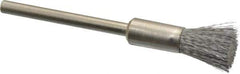 Anderson - 1/4" Brush Diam, Crimped, End Brush - 1/8" Diam Shank, 25,000 Max RPM - Exact Tool & Supply