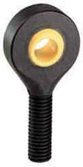 Igus - 1/4" ID, 3/4" Max OD, 315 Lb Max Static Cap, Self Aligning Spherical Rod End - 1/4-20 RH, 1/4" Shank Diam, 1" Shank Length, Thermoplastic with Plastic Raceway - Exact Tool & Supply