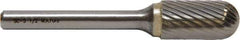 M.A. Ford - 6mm Cut Diam, 6mm Shank Diam, Cylinder with Radius Head Double Cut Burr - Carbide, Radius End, 16mm LOC, 50mm OAL - Exact Tool & Supply
