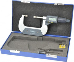 Fowler - 1" to 2" Mechanical Blade Micrometer - 0.0002" Accuracy, 0.001mm Graduation, 0.03" Blade Thickness, Friction Thimble, Digital Counter - Exact Tool & Supply