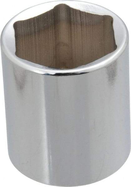 Proto - 1/2" Drive, Standard Hand Socket - 6 Points, 1-3/4" OAL, Chrome Finish - Exact Tool & Supply