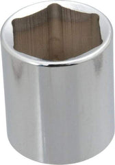 Proto - 1/2" Drive, Standard Hand Socket - 6 Points, 1-3/4" OAL, Chrome Finish - Exact Tool & Supply