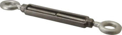 Made in USA - 2,200 Lb Load Limit, 1/2" Thread Diam, 6" Take Up, Stainless Steel Eye & Eye Turnbuckle - 7-1/2" Body Length, 3/4" Neck Length, 13" Closed Length - Exact Tool & Supply