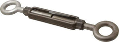 Made in USA - 5,200 Lb Load Limit, 3/4" Thread Diam, 6" Take Up, Stainless Steel Eye & Eye Turnbuckle - 8-1/8" Body Length, 1-1/16" Neck Length, 17-3/4" Closed Length - Exact Tool & Supply