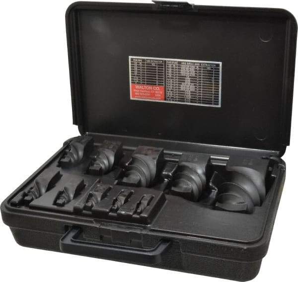 Walton - 10 Piece Spiral Flute Screw Extractor Set - Screw Range 3/8 to 1" - Exact Tool & Supply