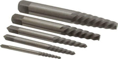 Interstate - 5 Piece Spiral Flute Screw Extractor Set - Screw Range 3/16 to 3/4" - Exact Tool & Supply
