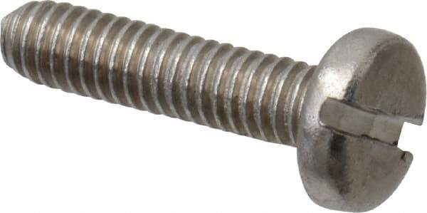 Value Collection - M2.5x0.45 Metric Coarse, 10mm Length Under Head Slotted Drive Machine Screw - Pan Head, Grade 18-8 & A2 Stainless Steel, Uncoated, Without Washer - Exact Tool & Supply