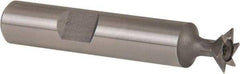 Whitney Tool Co. - 3/8" Diam x 1/8" Width of Cut, 45° Included Angle, High Speed Steel Dovetail Cutter - 3/8" Shank Diam, 1-15/16" Shank Length, 2-1/8" Overall Length, Weldon Flat, Uncoated - Exact Tool & Supply