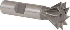 Whitney Tool Co. - 1" Diam x 7/16" Width of Cut, 60° Included Angle, High Speed Steel Dovetail Cutter - 1/2" Shank Diam, 2-1/2" Overall Length, Weldon Flat, Uncoated - Exact Tool & Supply