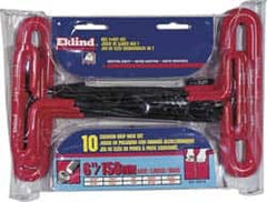 Eklind - 10 Piece T-Handle Hex Key Set - Exact Tool & Supply