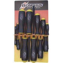Bondhus - 13 Piece, 0.05 to 3/8" Ball End Hex Driver Set - Comes in Vinyl Pouch - Exact Tool & Supply