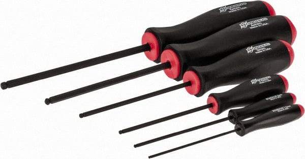 Bondhus - 6 Piece, 1.5 to 5mm Ball End Hex Driver Set - Comes in Vinyl Pouch - Exact Tool & Supply
