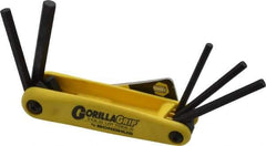 Bondhus - 5 Piece Fold-Up Hex Key Set - Hex Range 3/16 to 3/8" - Exact Tool & Supply
