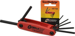 Bondhus - 7 Piece Fold-Up Hex Key Set - Hex Range 2 to 8mm - Exact Tool & Supply