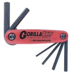 Bondhus - 6 Piece Fold-Up Hex Key Set - Hex Range 4 to 10mm - Exact Tool & Supply