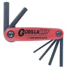Bondhus - 6 Piece Fold-Up Hex Key Set - Hex Range 4 to 10mm - Exact Tool & Supply