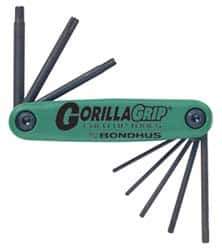 Bondhus - 8 Piece T9 to T40 Fold-Up Torx Key Set - T9, T10, T15, T20, T25, T27, T35, T40 Torx Size - Exact Tool & Supply