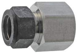 Parker - 5/8" OD, Stainless Steel Female Connector - 1-1/16" Hex, Comp x FNPT Ends - Exact Tool & Supply