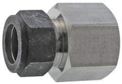 Parker - 5/8" OD, Stainless Steel Female Connector - 1-1/16" Hex, Comp x FNPT Ends - Exact Tool & Supply