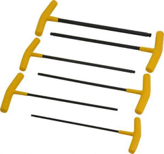 Bondhus - 6 Piece T-Handle Ball End Hex Key Set - Hex Range 5/32 to 3/8", Alloy Steel - Exact Tool & Supply