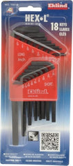 Eklind - 18 Piece L-Key Hex Key Set - Exact Tool & Supply