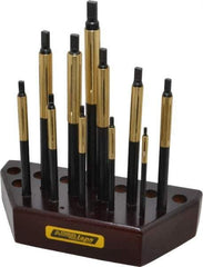 Made in USA - 11 Piece Barrel Lap Set - 3/16 to 1/2" Hole Diam - Exact Tool & Supply