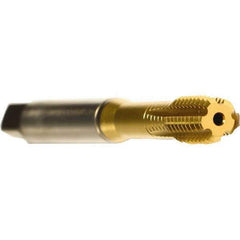 Emuge - #10-32 UNF 2BX Modified Bottoming Thread Forming Tap - Cobalt, TiN Finish, 2.756" OAL, 0.512" Thread Length, Right Hand Thread, Series Druck - Exact Tool & Supply